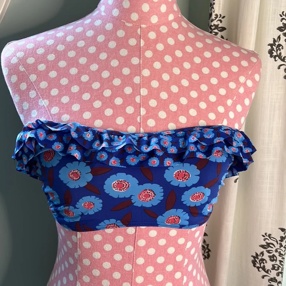 Kate Spade Ruffle Bandeau Bikini Top Size M